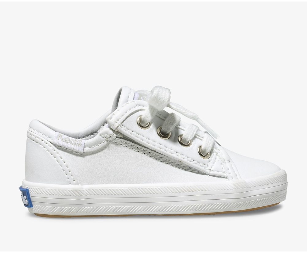 Keds Kids Sneakers White - Kickstart Jr. Leather - 421LBYDUI